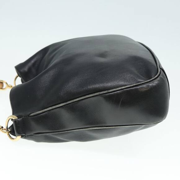 GUCCI Bamboo Hand Bag Leather Black Gold 001 1638 001 1638 - Picture 5 of 16